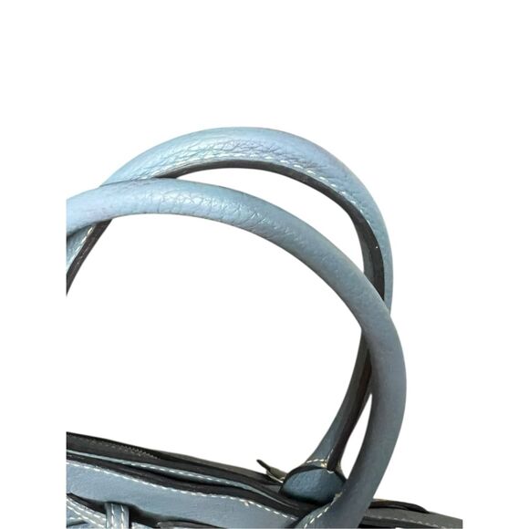 Vintage Dooney & Bourke Tasseled Leather Mini Tote Shoulder Bag Blue Purse - Picture 6 of 9